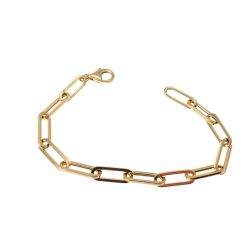 Rolo Squared Oval Chain Bracelet Yellow Gold - 20.50cm