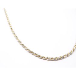 Collana corda oro bianco e veneta oro giallo