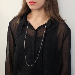 Photo of worn Laccio Circle Necklace 13 Diamonds in White Gold