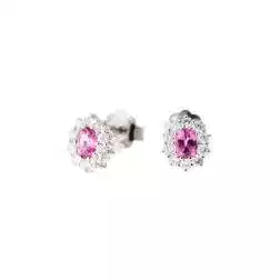 Kate Rose Sapphire Earrings 5x4mm and 20 Diamonds