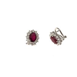 Kate Rubies Earrings 8x6mm and 24 Diamonds