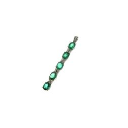Tennis Pendant Diamonds and Emeralds