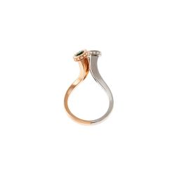 Emerald and Diamonds Steli Ring in Rose and White Gold