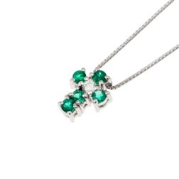 Necklace with Emerald Cross - Width 6.7mm Venetian 0.7mm