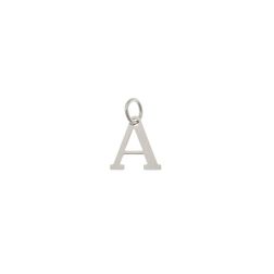 Initial Letter A Pendants in White Gold
