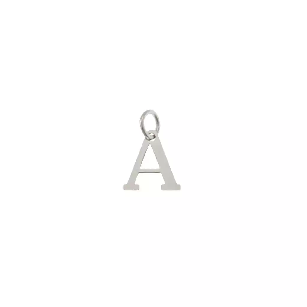 Ciondoli Lettera Iniziale A Stampatello in Oro Bianco
