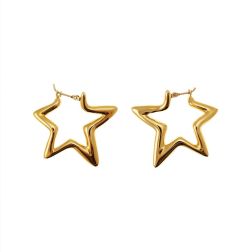 Orecchini Boccole a Stella in oro Giallo