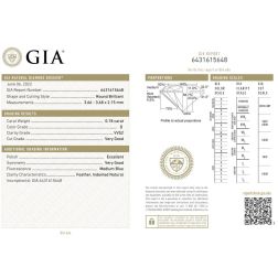 Anello Trilogy Wave 0,57ct Diamanti certificati GIA - Misura 15