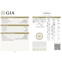 Anello Trilogy Wave 0,57ct Diamanti certificati GIA - Misura 15