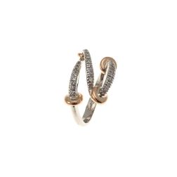 Anello Design Intrecciato con Diamanti in Oro Rosa e Bianco