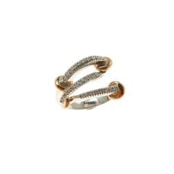 Anello Design Intrecciato con Diamanti in Oro Rosa e Bianco