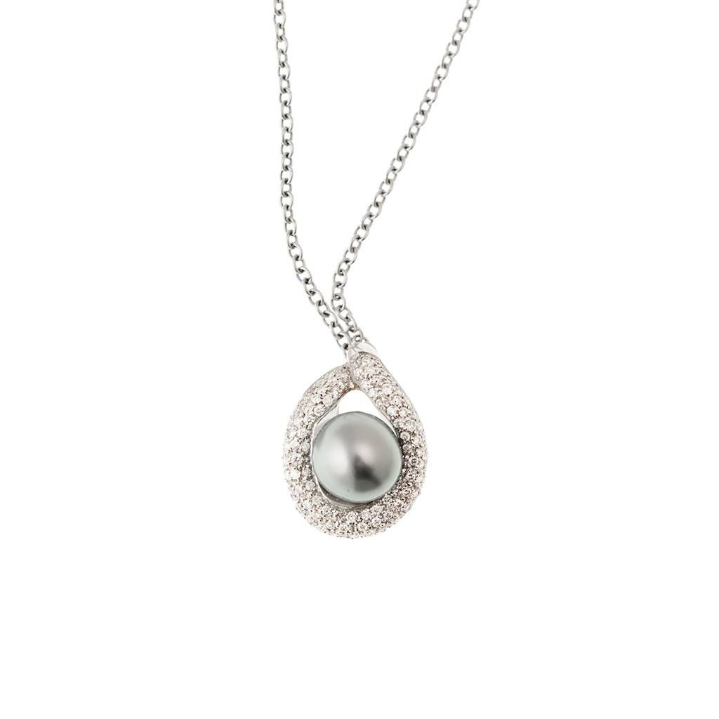 I Pearl You Necklace 107 Diamonds and Tahitian Pearl