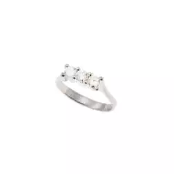 Anello Trilogy Wave 0,57ct Diamanti certificati GIA