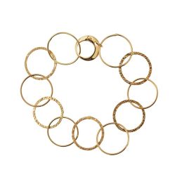 Chain Bracelet with Alternating Hammered and Polished Circles