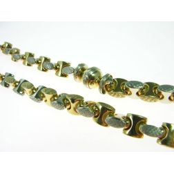 Collana con catena a segmenti stampati satinati