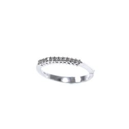 Anello Veretta 11 Diamanti Oro Bianco - 2mm