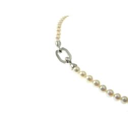 4.5mm Akoya Pearl Necklace Octagonal Clasp in White Gold