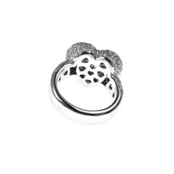 Heart ring with White Diamonds in White 18kt gold