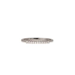 Anello Veretta 11 Diamanti Oro Bianco - 2mm