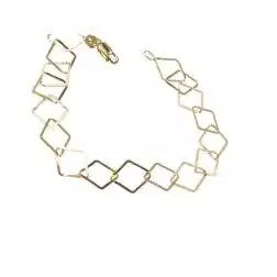 Bracciale Catena a Rombi piatti 18cm in oro giallo 18kt