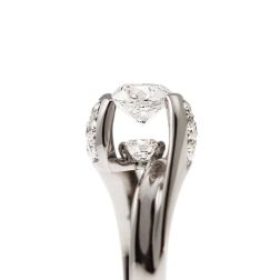 1.02ct "Louvre" Double Diamond Platinum Surrounded Solitaire Ring