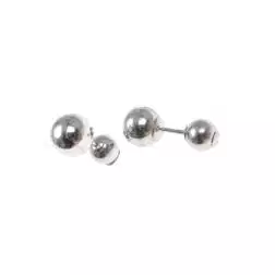 Orecchini Doppia Sfera In Oro Bianco 18kt