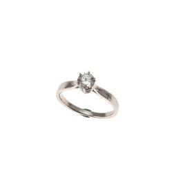 Solitaire Band in Platinum Diamond 0.47ct GIA