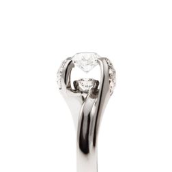 0.76ct "Louvre" Double Diamond Platinum Surrounded Solitaire Ring