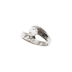 0.76ct "Louvre" Double Diamond Platinum Surrounded Solitaire Ring