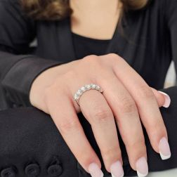 Veretta 7 Diamanti Suspended - Larghezza 3.60mm Oro Bianco foto indossata
