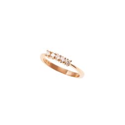 5 Diamonds Ring - Width 2.7mm - Rose Gold