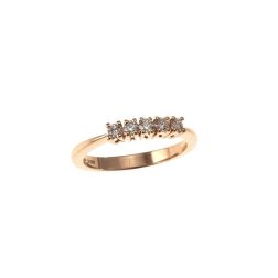 Veretta 5 Diamanti - Larghezza 2.7mm - Oro Rosa