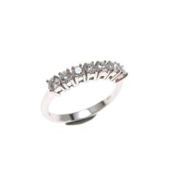 Veretta 7 Diamanti - Larghezza 3.6mm - Oro Bianco