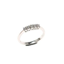 Veretta 5 Diamanti - Larghezza 2.7mm - Oro Bianco
