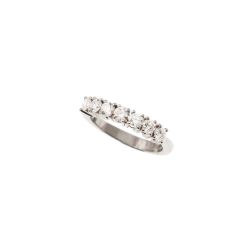 Veretta 7 Diamanti - Larghezza 3.6mm - Oro Bianco