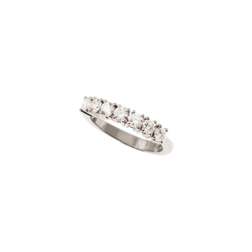 Veretta 7 Diamanti - Larghezza 3.6mm - Oro Bianco