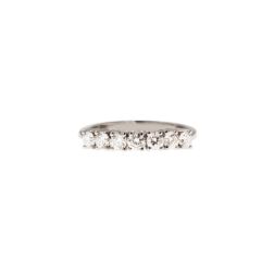 7 Diamonds Ring - Width 3.6mm - White Gold