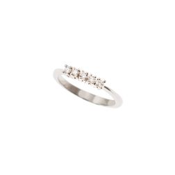Veretta 5 Diamanti - Larghezza 2.7mm - Oro Bianco