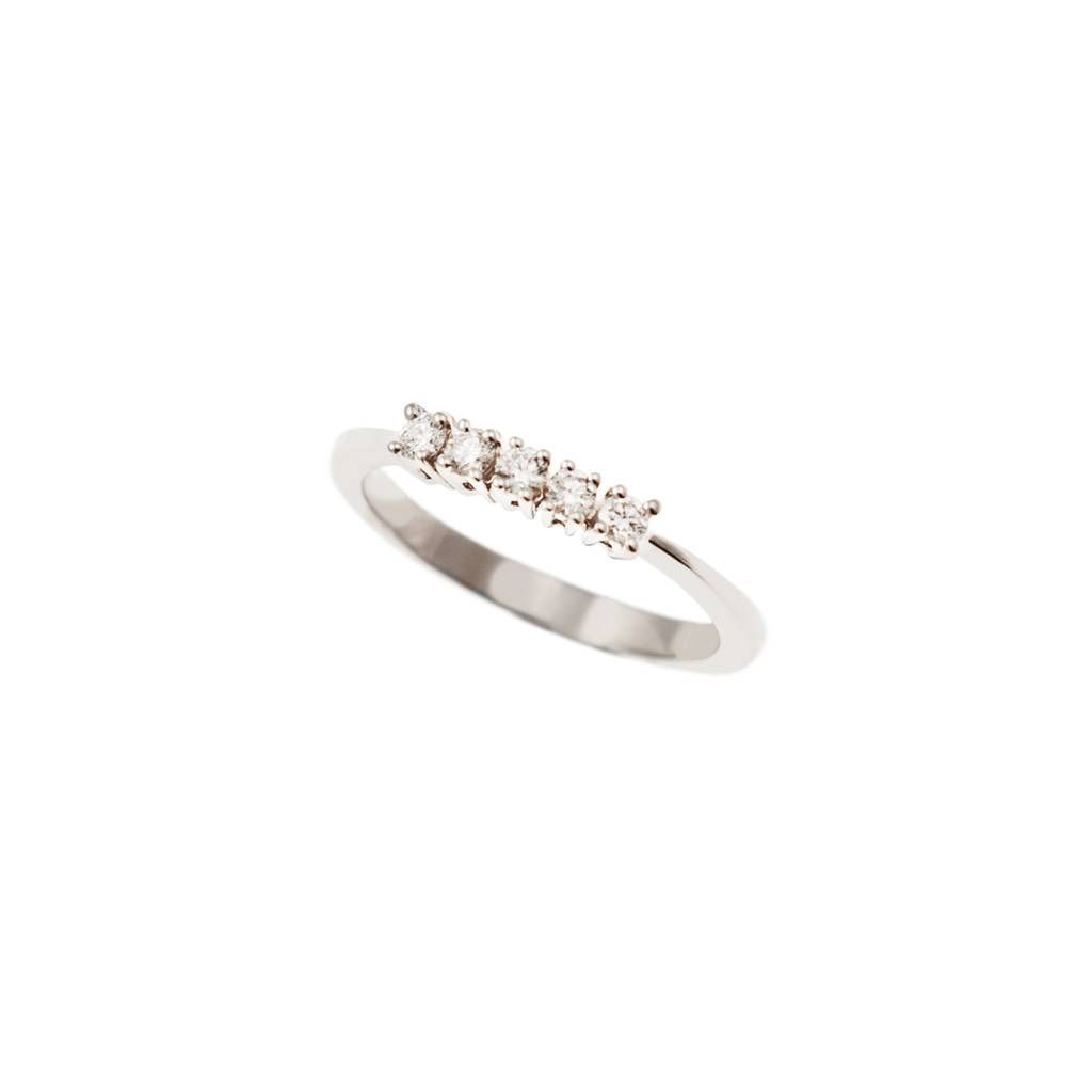 Veretta 5 Diamanti - Larghezza 2.7mm - Oro Bianco