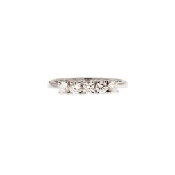 5 Diamonds White Gold Ring - 3.6mm