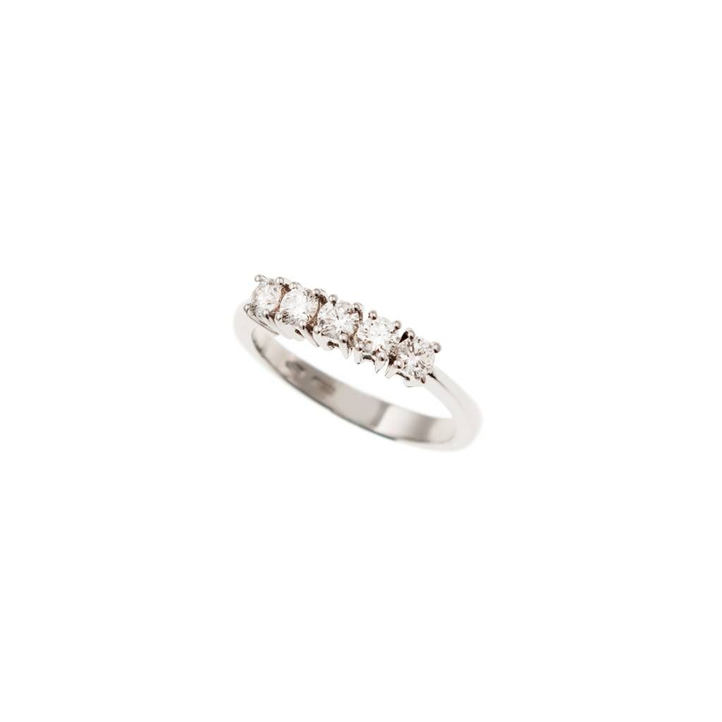 5 Diamonds White Gold Ring - 3.6mm