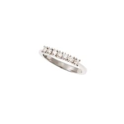 Veretta 7 Diamanti - Larghezza 3mm - Oro Bianco