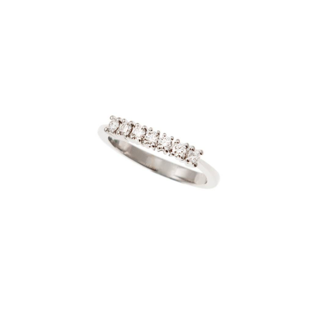 Veretta 7 Diamanti - Larghezza 3mm - Oro Bianco