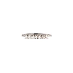 7 Diamonds Ring - Width 3mm - White Gold