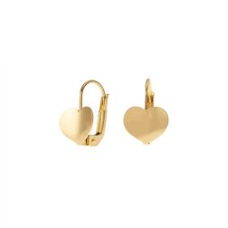 Orecchini Cuore Curvo in Oro Giallo