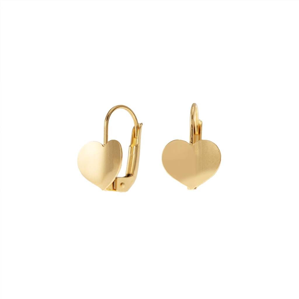Orecchini Cuore Curvo in Oro Giallo