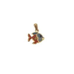 Yellow Gold Enamelled Animated Fish Pendant