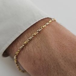 Bracciale Catena a molla e freccia alternata Bicolore foto indossata