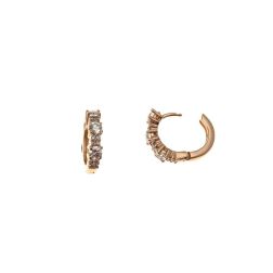 Round Hoops Rose Gold 30 Diamonds