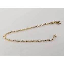 Bracciale Catena tubolare chicchi ovali Bicolore